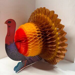 Vintage Paper Honeycomb Thanksgiving Turkey Centerpiece Amscan